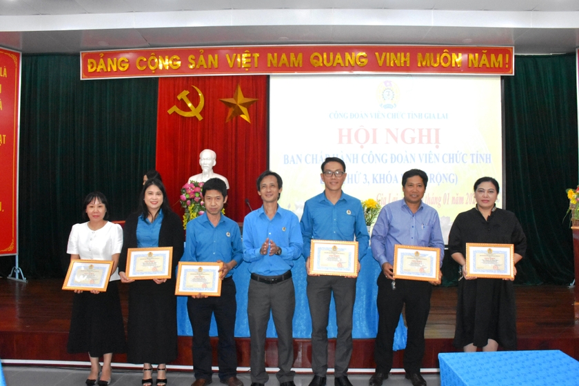 Công đoàn Viên chức tỉnh Gia Lai khen thưởng 43 tập thể, cá nhân