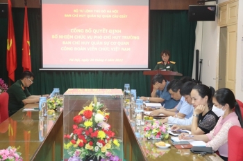 Lễ công bố quyết định kiện toàn các chức vụ trong  Ban Chỉ huy quân sự Cơ quan Công đoàn Viên chức Việt Nam