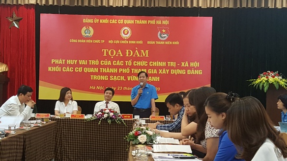 Công đoàn Viên chức Thành phố Hà Nội: Phối hợp tổ chức Tọa đàm “Phát huy vai trò của các tổ chức chính trị - xã hội Khối các cơ quan Thành phố tham gia xây dựng Đảng trong sạch, vững mạnh”