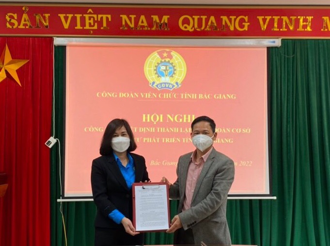 Công đoàn Viên chức tỉnh Bắc Giang thành lập Công đoàn cơ sở