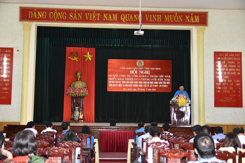 Công đoàn Viên chức tỉnh Nam Định tổ chức Hội nghị sơ kết công tác Công đoàn 6 tháng đầu năm 2022