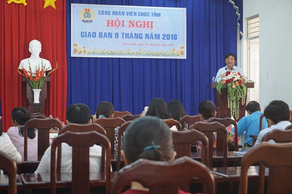 CĐVC tỉnh Tây Ninh tổ chức Hội nghị giao ban 9 tháng năm 2018