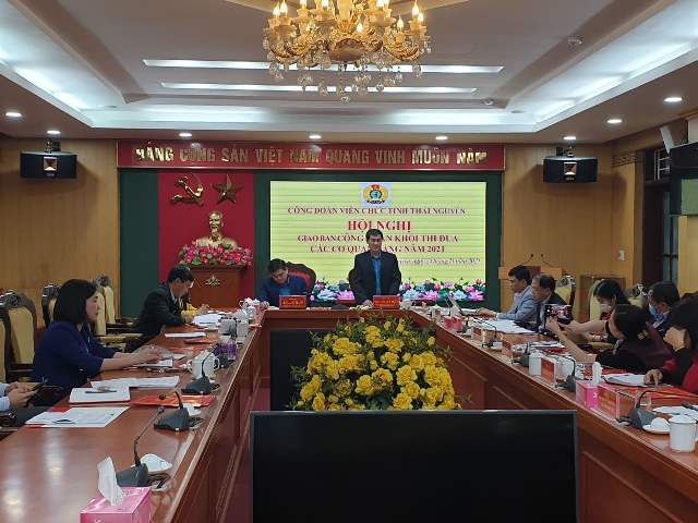 CĐVC tỉnh Thái Nguyên tổ chức giao ban, tổng kết các Khối thi đua công đoàn năm 2021