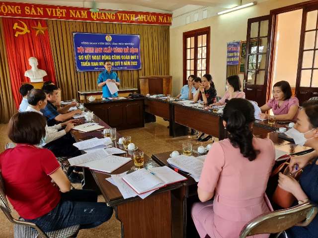 Công đoàn Viên chức tỉnh Thái Nguyên tổ chức hội nghị BCH mở rộng sơ kết quí I và triển khai nhiệm vụ công tác quí II năm 2022