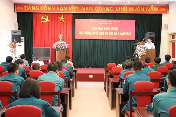 Khai mạc huấn luyện lực lượng tự vệ Cụm thi đua số 1, Ban Chỉ huy quân sự quận Cầu Giấy, Hà Nội