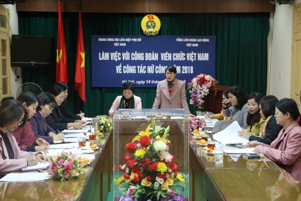 Tổng Liên đoàn Lao động Việt Nam và Trung ương Hội Liên hiệp Phụ nữ Việt Nam kiểm tra hoạt động về công tác nữ công tại Công đoàn Viên chức Việt Nam