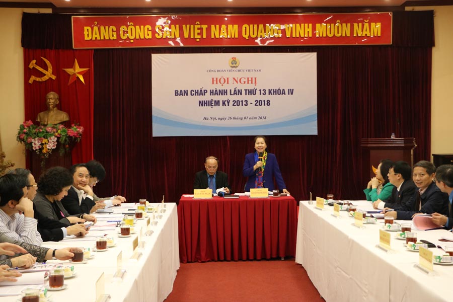 Hội nghị Ban Chấp hành Công đoàn Viên chức Việt Nam lần thứ 13 khóa IV: Khẩn trương chuẩn bị các nội dung tổng kết năm và tổ chức Đại hội lần thứ V