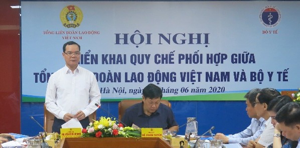 Hội nghị sơ kết quy chế phối hợp giữa Tổng Liên đoàn Lao động Việt Nam và Bộ Y tế