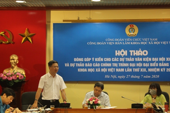 Công đoàn Viện Hàn lâm Khoa học xã hội Việt Nam tổ chức hội thảo đóng góp ý kiến vào các dự thảo văn kiện Đại hội Đảng các cấp và Đại hội XIII của Đảng