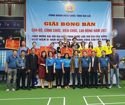 Giải bóng bàn cán bộ, công chức, viên chức, lao động   Khối Công đoàn Viên chức tỉnh Gia Lai năm 2021