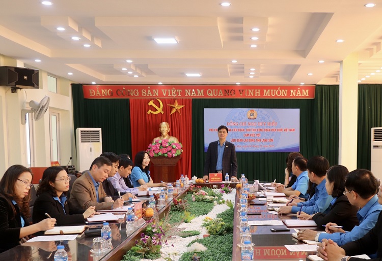 Công đoàn Viên chức Việt Nam khảo sát chương trình phối hợp tại tỉnh Lạng Sơn