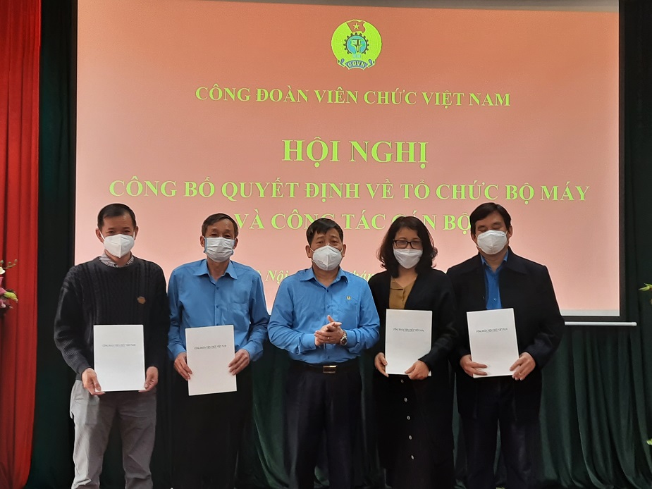 Công đoàn Viên chức Việt Nam tổ chức Hội nghị công bố quyết định về tổ chức bộ máy và công tác cán bộ