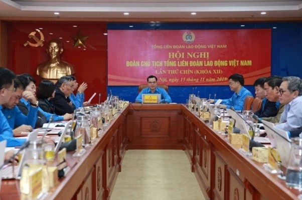 Hội nghị Đoàn Chủ tịch Tổng Liên đoàn Lao động Việt Nam lần thứ chín (khóa XII)