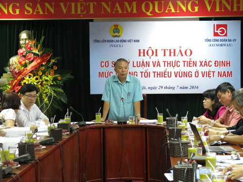 Tổng LĐLĐVN tổ chức Hội thảo “Cơ sở lý luận và thực tiễn xác định mức lương tối thiểu vùng ở Việt Nam”