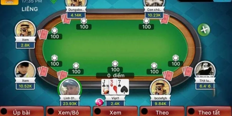 Quy trình chia bài và vòng đặt cược trong Liêng