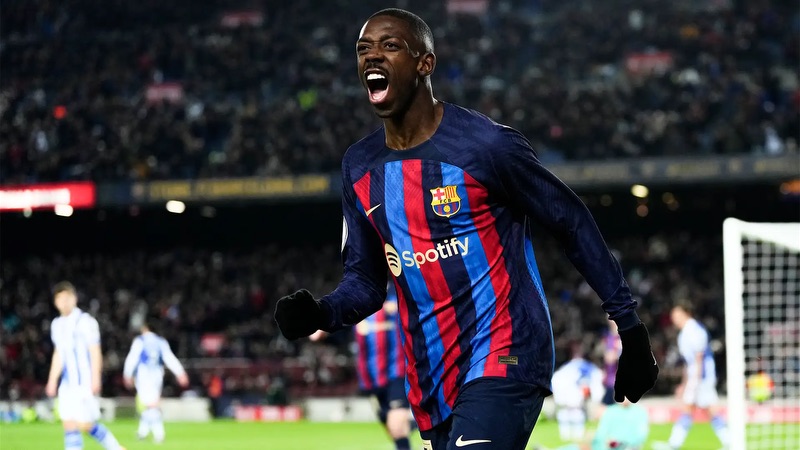 Dembele trong màu áo Barcelona
